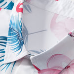 Ensemble — chemise à imprimé flamants roses et feuilles & short de bain
