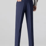 Ensemble — polo gaufré en maille contrastante à col Johnny & pantalon fuselé