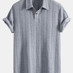 Ensemble — polo jacquard à manches courtes & pantalon côtelé à jambe droite