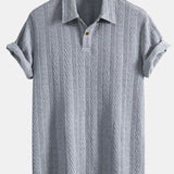 Ensemble — polo jacquard à manches courtes & pantalon côtelé à jambe droite