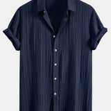 Ensemble — chemise texturée froissée & pantalon texturé froissé à jambe droite