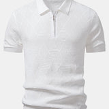 Ensemble — polo zippé en maille texturée à losanges & pantalon fuselé