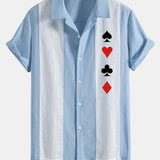 Chemise bowling patchwork en lin à imprimé poker