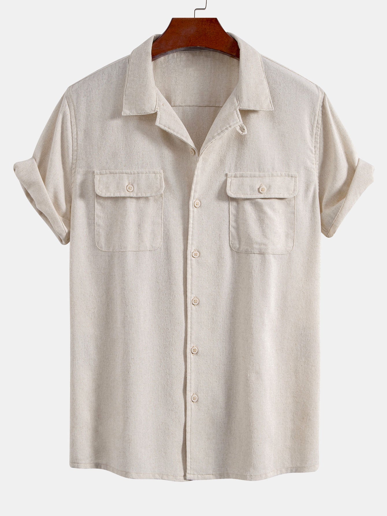 Chemise cubaine en lin à poches