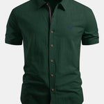Améline — Chemise boutonnée en lin à manches courtes