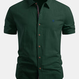 Améline — Chemise boutonnée en lin à manches courtes