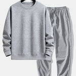 Ensemble — sweat basique à col rond coupe décontractée & pantalon de jogging