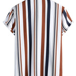 Ensemble Capucine — chemise à rayures colorées & short de bain