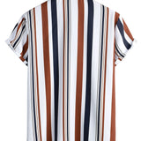 Ensemble Capucine — chemise à rayures colorées & short de bain