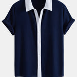 Ensemble — chemise côtelée contrastante & short côtelé à cordon