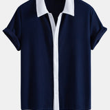 Ensemble — chemise côtelée contrastante & short côtelé à cordon