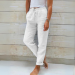 Jacqueline | Pantalon fuselé à cordon et ourlet revers