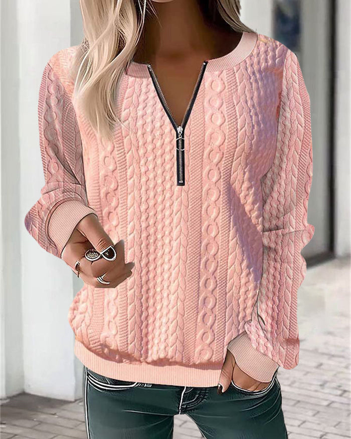Charlotte | Pull à torsades zippé