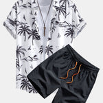 Ensemble — chemise à imprimé palmiers tropical & short de bain à cordon