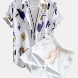 Ensemble — chemise à imprimé coups de pinceau & short de bain