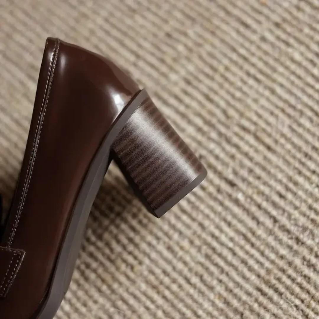 Mocassins à Talon Carré Vernis