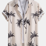 Ensemble — chemise à imprimé palmiers & short à cordon en lin et coton