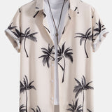 Ensemble — chemise à imprimé palmiers & short à cordon en lin et coton
