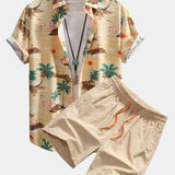 Ensemble Capucine — chemise à imprimé flamants roses & short de bain