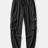 Ensemble — chemise patchwork à carreaux en velours côtelé & pantalon cargo de jogging en velours côtelé à cordon