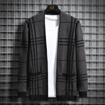 CHECKERED KNIT CARDIGAN FOR MEN