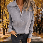 Bertille | Pull en maille côtelée à demi-zip