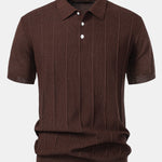 Ensemble — polo en maille jacquard rayée & pantalon fuselé coupe slim