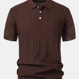 Ensemble — polo en maille jacquard rayée & pantalon fuselé coupe slim