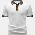 Ensemble — polo en maille à bordure contrastante & pantalon fuselé coupe slim