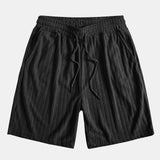 Ensemble — chemise cubaine en éponge rayée & short en éponge rayé