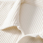 Ensemble — polo gaufré à manches courtes & pantalon en lin à jambe droite