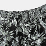 Ensemble Améline — chemise à imprimé plantes tropicales & short de bain à cordon