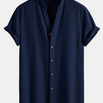 Ensemble — chemise texturée froissée à col V & pantalon texturé froissé