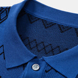 Ensemble Capucine — chemise en maille géométrique & pantalon fuselé coupe slim