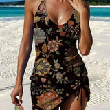 Fiesta | Tankini graphique fleuri avec short, effet ventre plat
