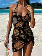 Fiesta | Tankini graphique fleuri avec short, effet ventre plat
