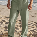 SOLID LINEN TROUSERS FOR MEN