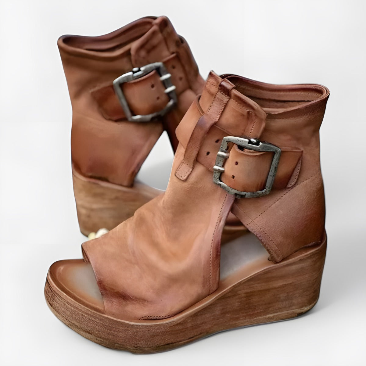 Astrid | Sandales femme wedge classiques Marron