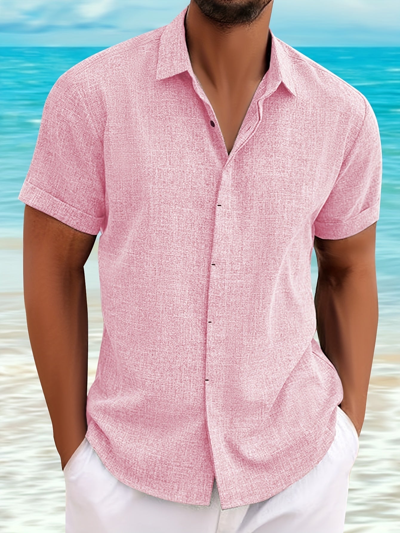 LINEN LAPEL SHIRT FOR MEN