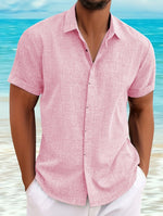 LINEN LAPEL SHIRT FOR MEN