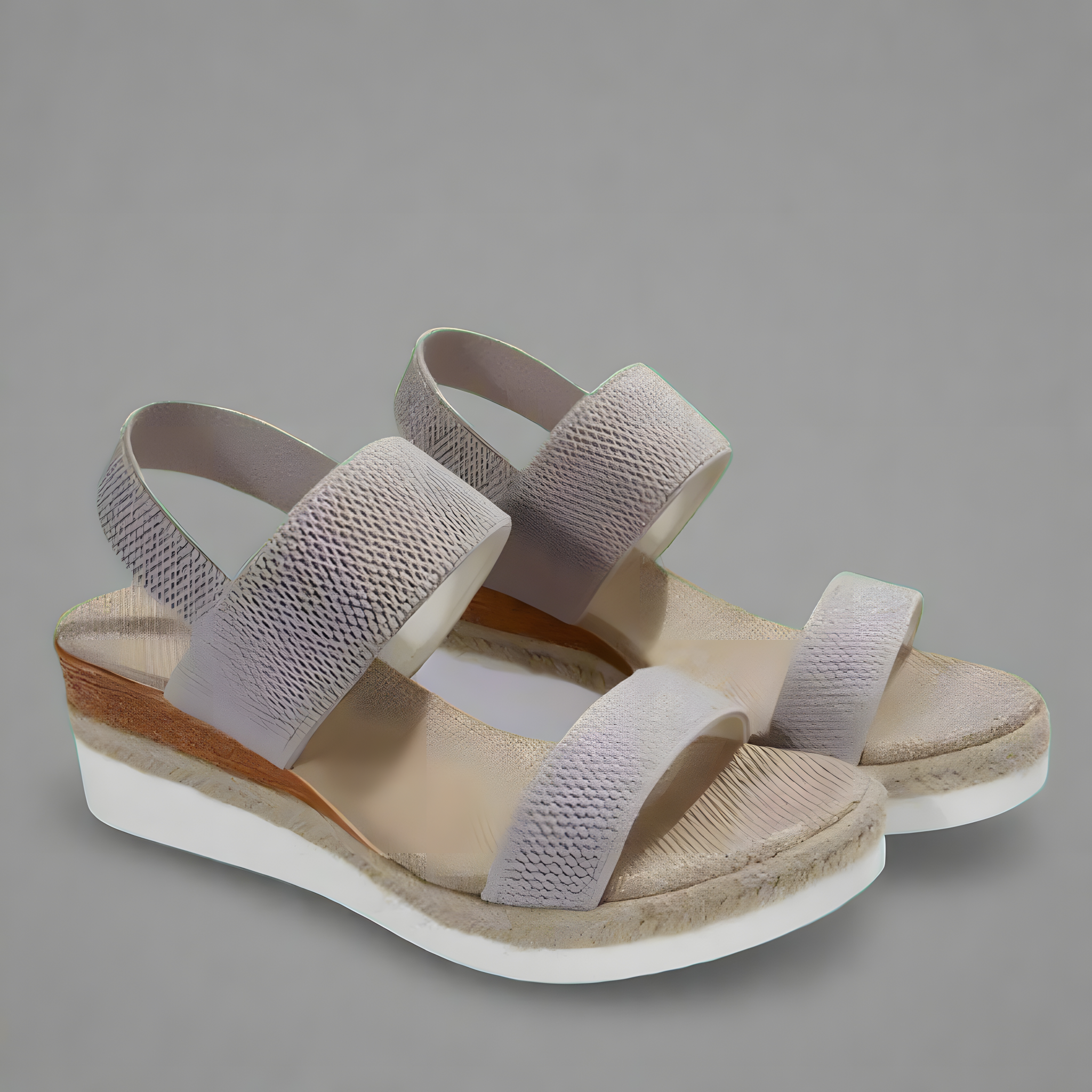 Aimée | Sandales orthopédiques femme à plateforme Gris