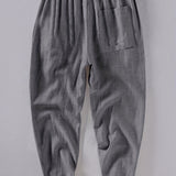 LINEN LOOSE POCKET TROUSERS FOR MEN