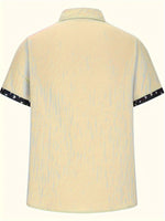 LINEN BLEND LAPEL SHIRT FOR MEN