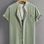 CREW NECK BUTTON SHIRT FOR MEN