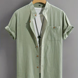CREW NECK BUTTON SHIRT FOR MEN