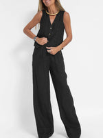 Ensemble Gilet Boutonné & Pantalon Large