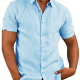 LAPEL LINEN SHIRT FOR MEN