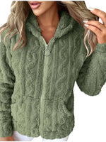 Marie | Sweat zippé à capuche en maille torsadée