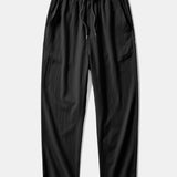 Ensemble — chemise jacquard rayée géométrique & pantalon texturé froissé