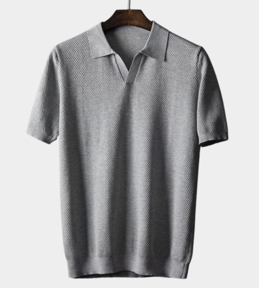 Elijah | Textured knit polo shirt